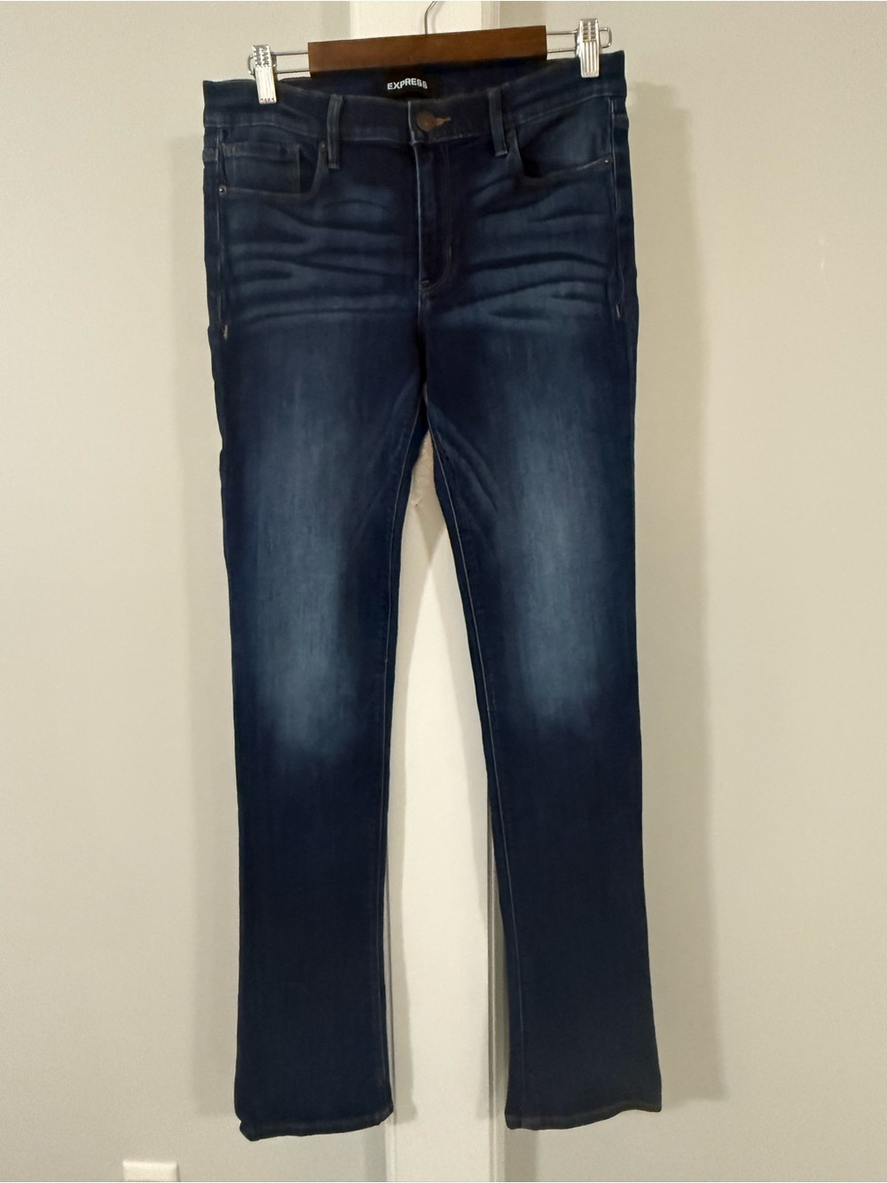 Express Skyscraper Mid Rise Dark Wash Jeans, 10L